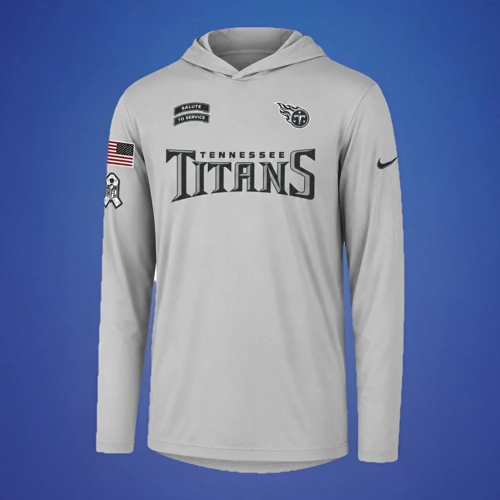 Tennessee Titans 2024 Nike Salute To Service Long Sleeve‎ Hoodie Men's 3XL Gray